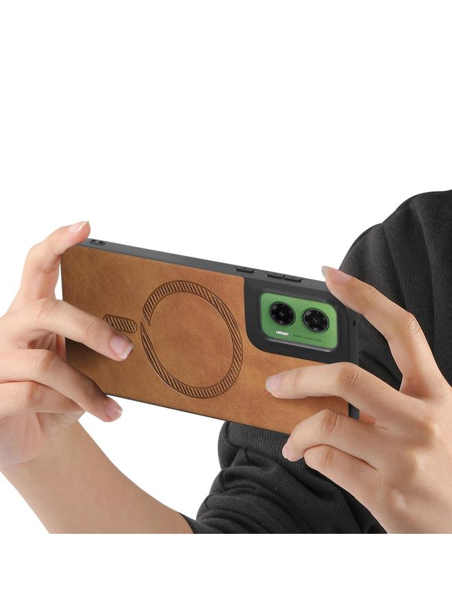 S-TOP Case For Motorola Moto G35 Retro Magsafe Magnetic PU Back Cover Phone Case - Image 3