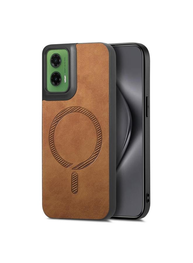 S-TOP Case For Motorola Moto G35 Retro Magsafe Magnetic PU Back Cover Phone Case - Image 1