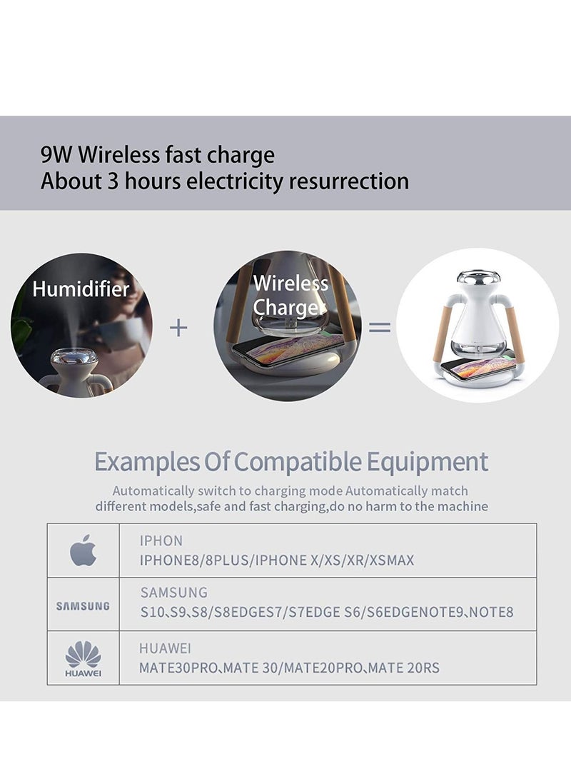 Rock Pow 230ml Mini Air Humidifier with Wireless Mobile Phone Charging  - Image 3