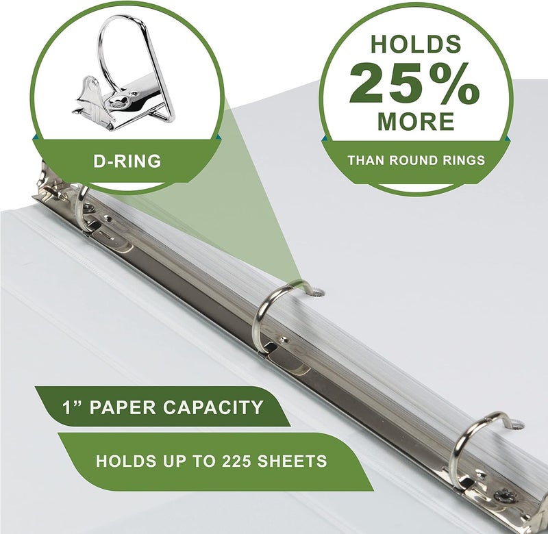Samsill حافظة سامسيل المصنوعة من النباتات بحجم 1 إنش مع حلقات دائرية متينة مصنوعة في الولايات المتحدة الأمريكية صديقة للبيئة معتمدة من وزارة الزراعة الأمريكية بيولوجية الأساس بيضاء - Image 5