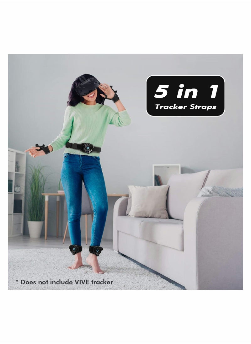 Generic Tracker Straps Accessories, Adjustable Full Body Tracking VR Hand/Foot Straps for HTC Vive Tracker (1 Tracker Belt + 2 Palm Straps+2 Foot Straps)  - Image 5