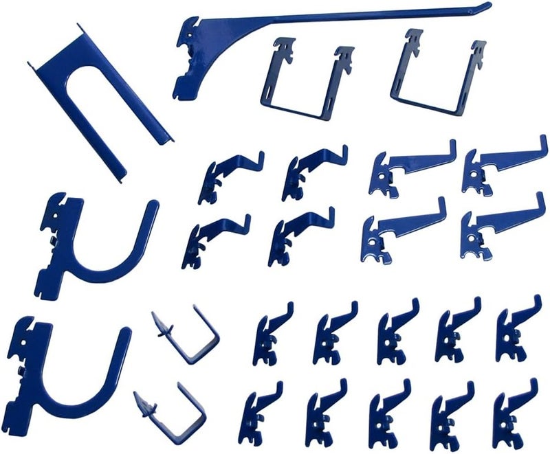 Wall Control KT-200-DLX Blue Slotted Metal Pegboard Hook Kit for Storage & Organization – Deluxe Assortment, 50 lbs Capacity, Made in USA - Image 1