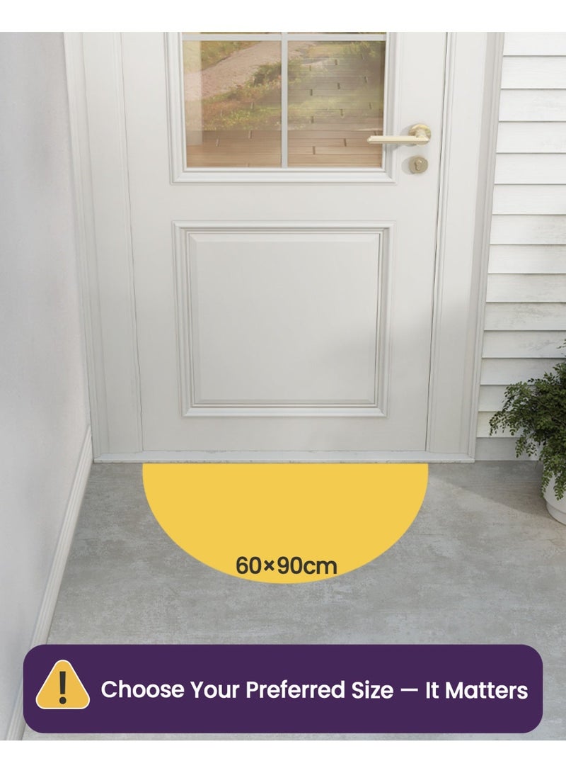 DEXI Front Door Mat Outside Entrance, 60 x 90 cm Half Round Rubber Doormat, Stain and Fade Resistant, Low Profile, Easy Clean Patio for Entryway, Patio and High Traffic Areas, Grey - Image 5