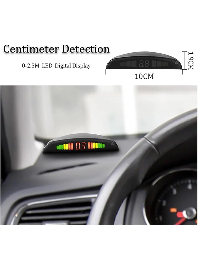 Auto Parking Assist System, 4 Sensors, Radar, Led Car Parking Sensor Auto Reverse Assistance Backup Radar Detector System(White) - Image 5