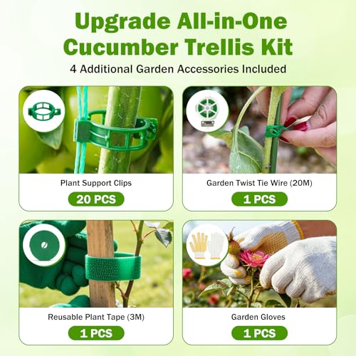 HIHADUUM 2 Pack 50" Tall A Frame Trellis for Climbing Plants Outdoor (50" X 17") – Heavy Duty Garden Adjustable Trellis, Metal Trellis for Cucumbers, Beans, Tomatoes, Grapes, and Vining Vegetables - Image 3