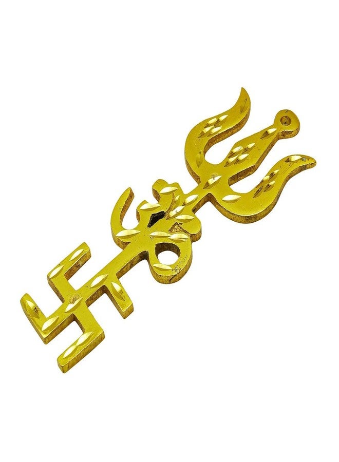 KIRINVEDA Ashtadhatu Tri Shakti Yantra Power Symbol for Protection & Good Luck Swastik Om Trishul Symbol - Image 4