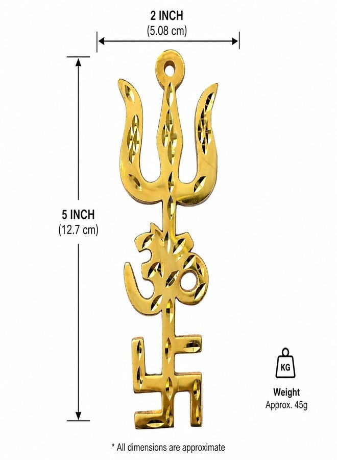 KIRINVEDA Ashtadhatu Tri Shakti Yantra Power Symbol for Protection & Good Luck Swastik Om Trishul Symbol - Image 5