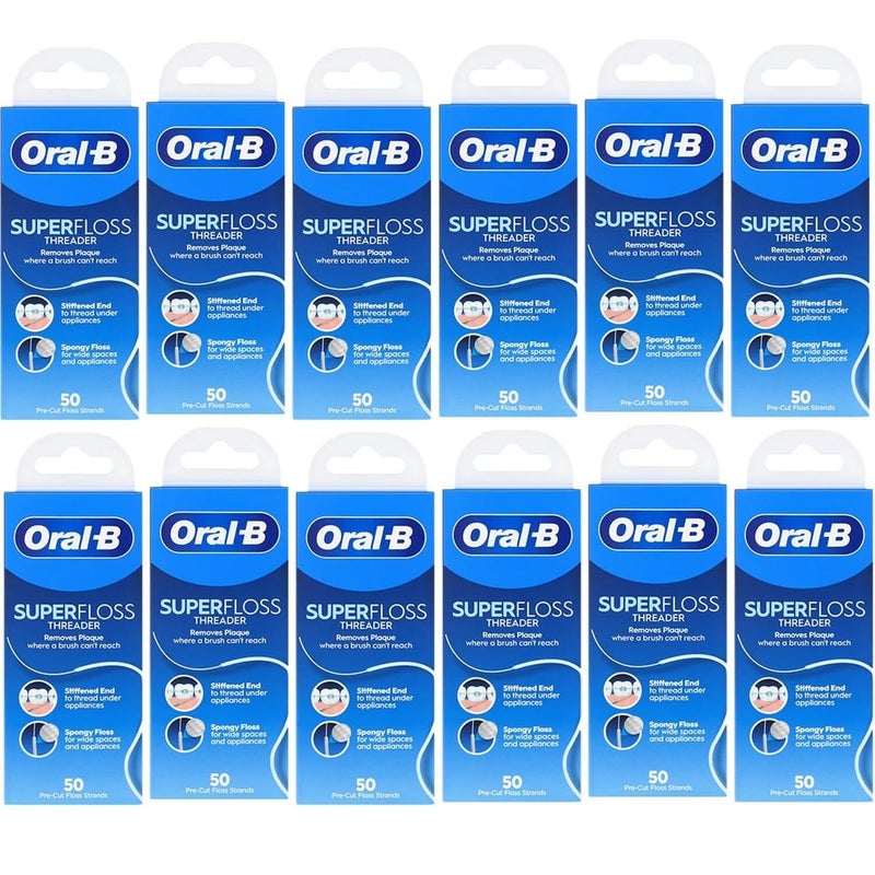 Oral-B OralB Super Floss PreCut Mint StrandsThreaders 50 Count per Pack Pack of 12 - Image 2