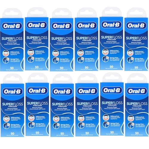 Oral-B OralB Super Floss PreCut Mint StrandsThreaders 50 Count per Pack Pack of 12 - Image 1