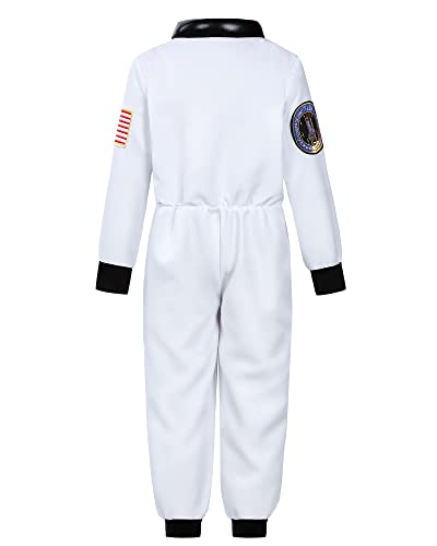 Costumerry Astronaut Costume for Kids Space Pilot Toddler Boys Birthday Halloween Costumes (White, 5-7 Years) - Image 2