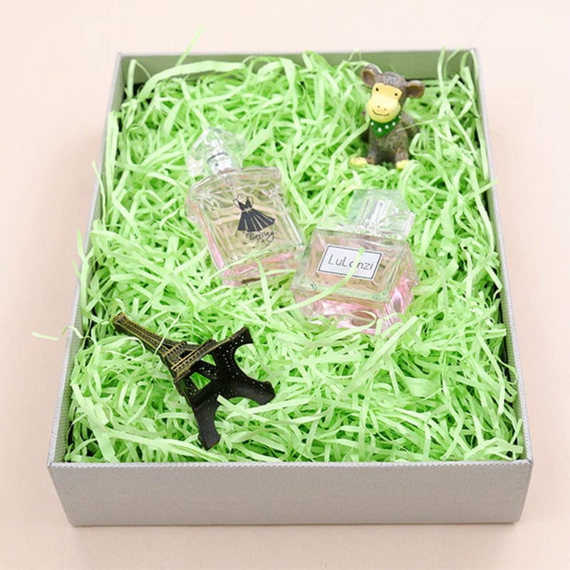 JINZOFLY Raffia Paper Shreds, 100g Shredded Paper for Gift Box, Crinkle Cut Paper Shred Filler for Gift Wrapping & Basket Filling(Green) - Image 3