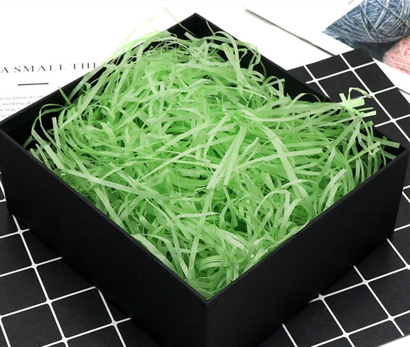 JINZOFLY Raffia Paper Shreds, 100g Shredded Paper for Gift Box, Crinkle Cut Paper Shred Filler for Gift Wrapping & Basket Filling(Green) - Image 2