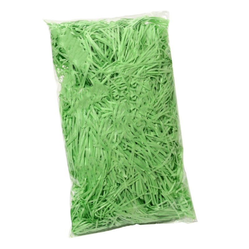 JINZOFLY Raffia Paper Shreds, 100g Shredded Paper for Gift Box, Crinkle Cut Paper Shred Filler for Gift Wrapping & Basket Filling(Green) - Image 1