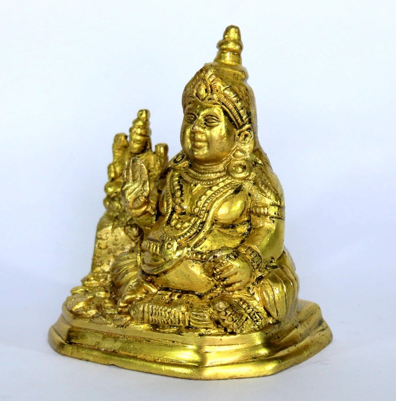 ESPLANADE Brass Laxmi Kuber Idol for Pooja or Home Workplace Office Desk Gold 425 - Image 2