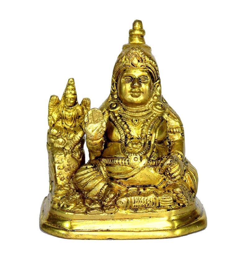 ESPLANADE Brass Laxmi Kuber Idol for Pooja or Home Workplace Office Desk Gold 425 - Image 1