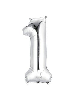 Silver number 1 helium balloon