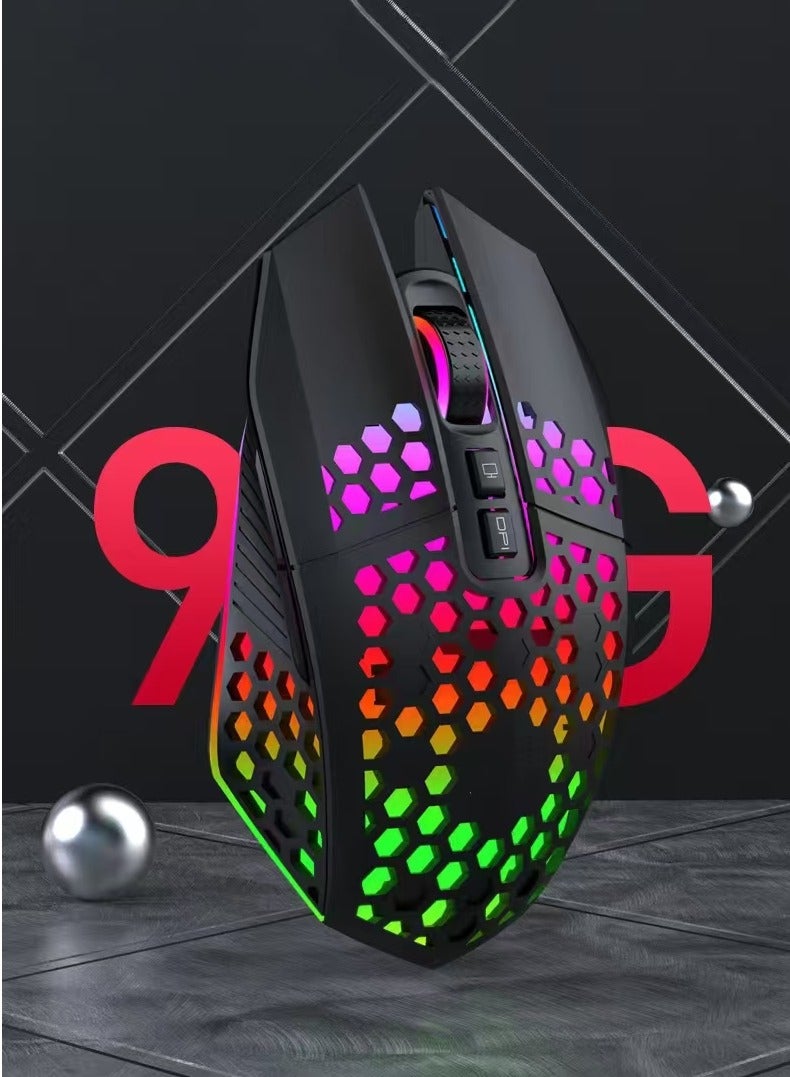 Captaintech Honeycomb Wired Gaming Mouse, RGB Backlight and 8000 Adjustable DPI,Ergonomic and Lightweight USB Computer Mouse with High Precision Sensor for Windows PC & Laptop Gamers (Black) - Image 2