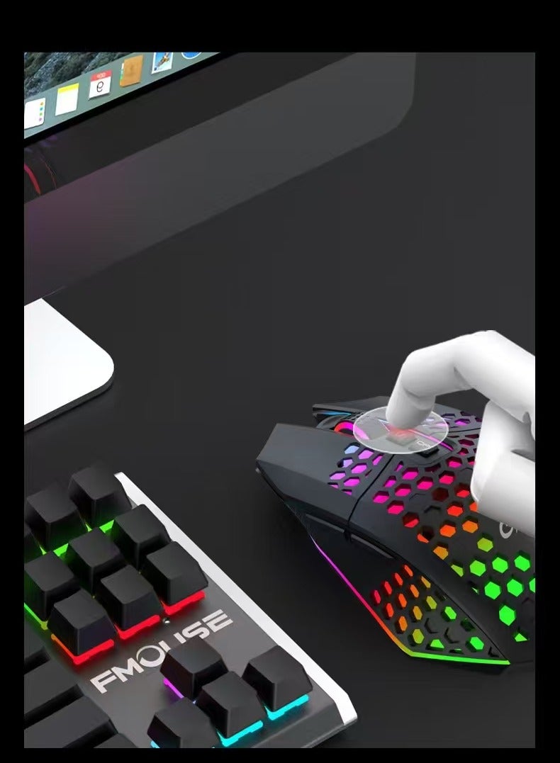 Captaintech Honeycomb Wired Gaming Mouse, RGB Backlight and 8000 Adjustable DPI,Ergonomic and Lightweight USB Computer Mouse with High Precision Sensor for Windows PC & Laptop Gamers (Black) - Image 3
