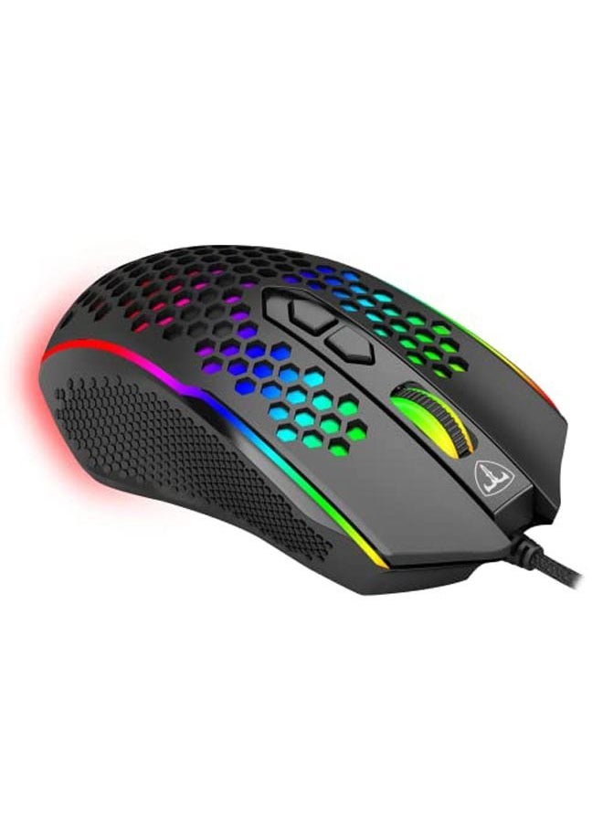 Captaintech Honeycomb Wired Gaming Mouse, RGB Backlight and 8000 Adjustable DPI,Ergonomic and Lightweight USB Computer Mouse with High Precision Sensor for Windows PC & Laptop Gamers (Black)  - Image 3