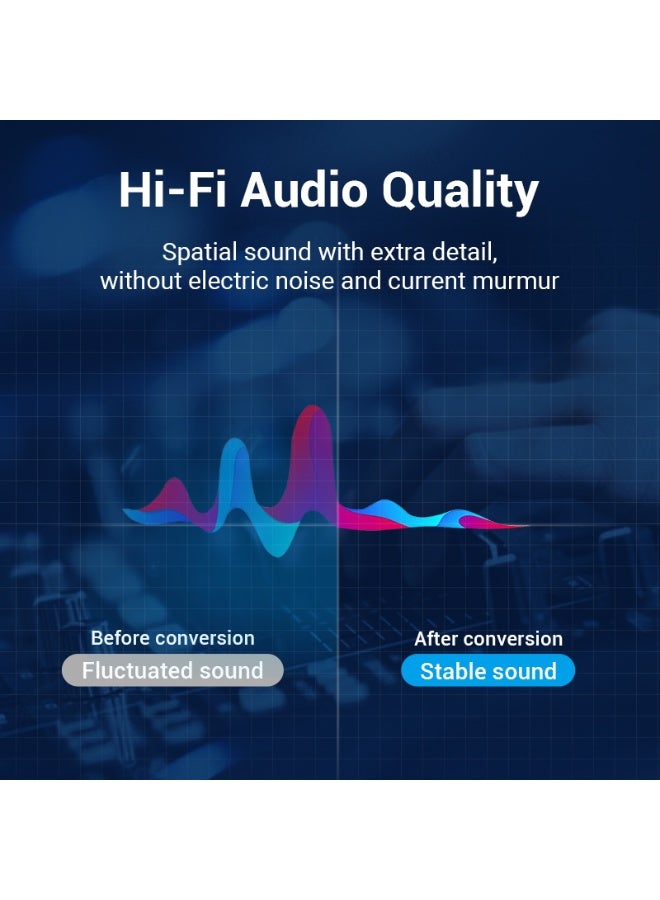 VENTION Cotton Braided 3.5mm Male to 2*6.5mm Male Audio Cable 0.5M Gray Aluminum Alloy Type Model # BARHD - Image 3