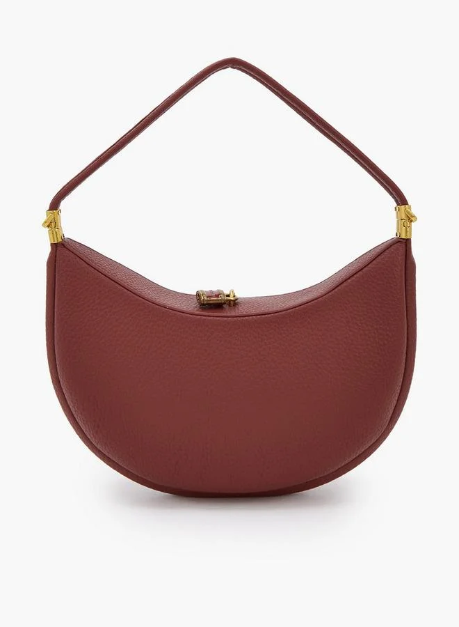 Celeste RED Textured Shoulder Bag With Flap Closure for Women | Best Price UAE
