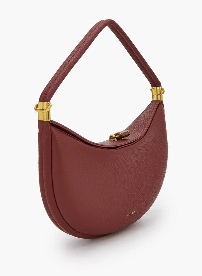 Celeste RED Textured Shoulder Bag With Flap Closure for Women | Best Price UAE