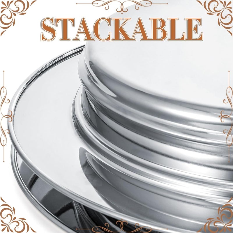 Bekith 2 Pack Communion Plates for Church, Communion Ware Stainless Steel Bread Tray, Church Supplies Set, Silver - Image 4
