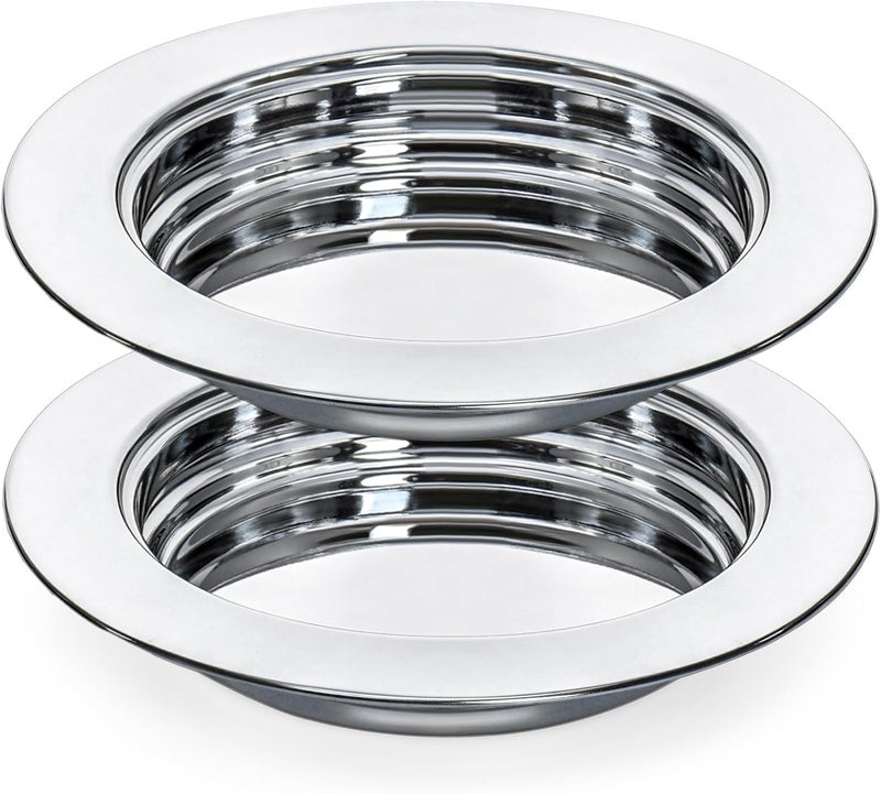 Bekith 2 Pack Communion Plates for Church, Communion Ware Stainless Steel Bread Tray, Church Supplies Set, Silver - Image 1
