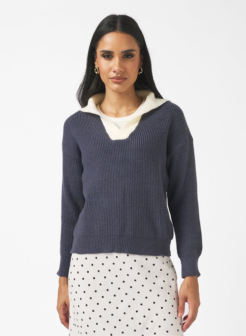 جينجر كنزة صوفية ناعمة بياقة بولو - Image 1