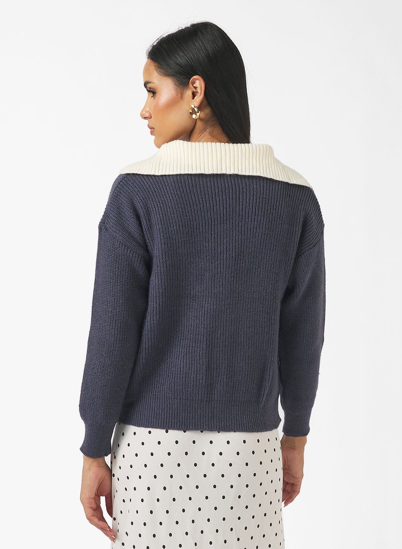 جينجر كنزة صوفية ناعمة بياقة بولو - Image 2