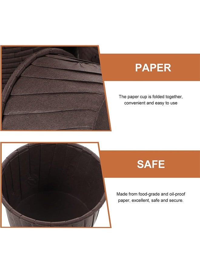 100 قطعة من أكواب خبز الكب كيك للاستخدام مرة واحدة، مقاومة للحرارة العالية، بطانة مقاومة للزيت، ورق زبدة، أغلفة خبز الكب كيك، إكسسوارات وديكورات حفلات أعياد الميلاد (بني) - Image 5