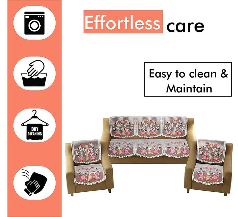 Yellow Weaves 6 Pieces Multi Sofa Slip Cover for Living Room - 5 Seater Sofa Covers - Image 2