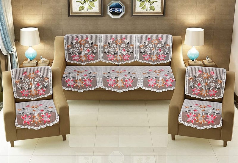 Yellow Weaves 6 Pieces Multi Sofa Slip Cover for Living Room - 5 Seater Sofa Covers - Image 1
