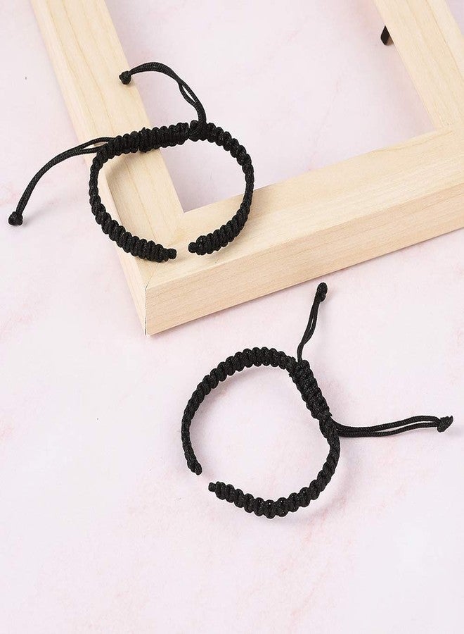 KISSITTY 50pcs Adjustable Black Braided Rope Half Finished Nylon Nautical Bracelet Surfer Cuff Anklet Cord (3.94" (10cm) - Image 5