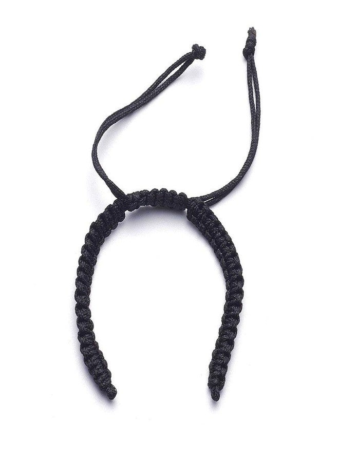 KISSITTY 50pcs Adjustable Black Braided Rope Half Finished Nylon Nautical Bracelet Surfer Cuff Anklet Cord (3.94" (10cm) - Image 1