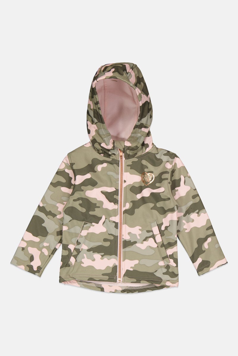Body Glove Toddlers Girl Camouflage Jacket, Olive - Image 1