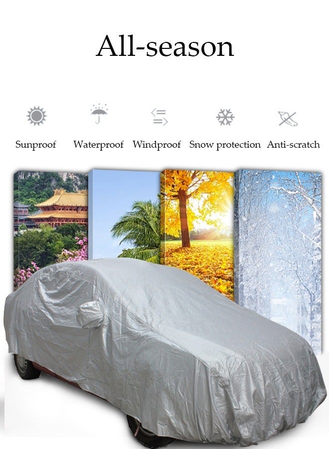 DUNISO Full Car Covers SUV Sunscreen UV Protection Indoor Outdoor Sunscreen Heat Protection DustWind/Water/Weatherproof Anti-Uv Scratch-Resistant Sedan Universal Suit 3XL - Image 2