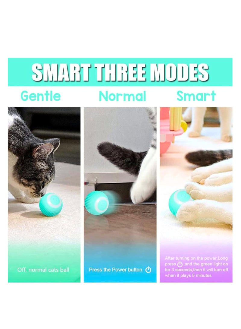 ARGT Interactive Cat Toy Ball, USB Rechargeable Smart Ball, Cat Toy with Light and Automatic Spin Ball Kit, Gift - Image 3