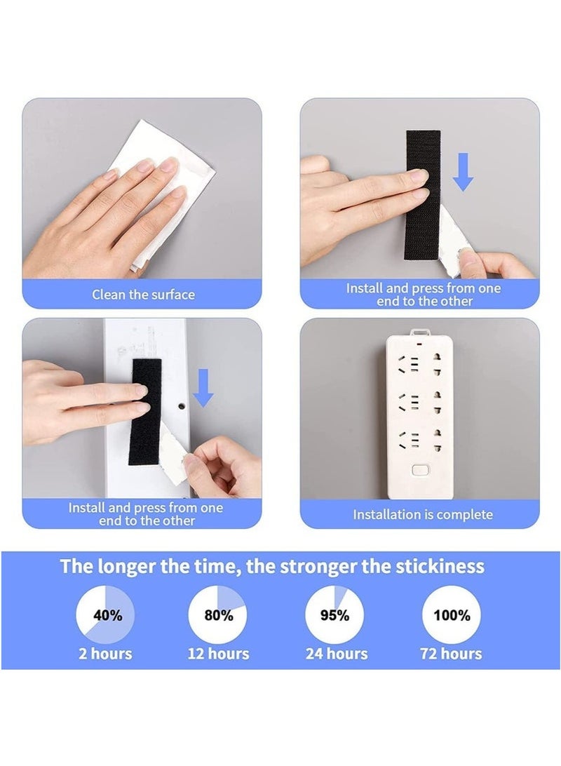 20 Pcs Hook and Loop Tape Strips, with Adhesive Sticky Back Fastener, Heavy Duty Double Side Mounting Tape Industrial Strength Interlocking Tape for Home School Office, 1.2x4 inch - Image 4