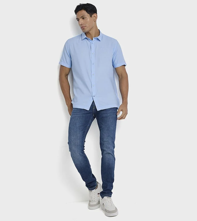 Ben Sherman  Ben Sherman Men's Short Sleeve Solid Shirts for Men | Best Price UAE