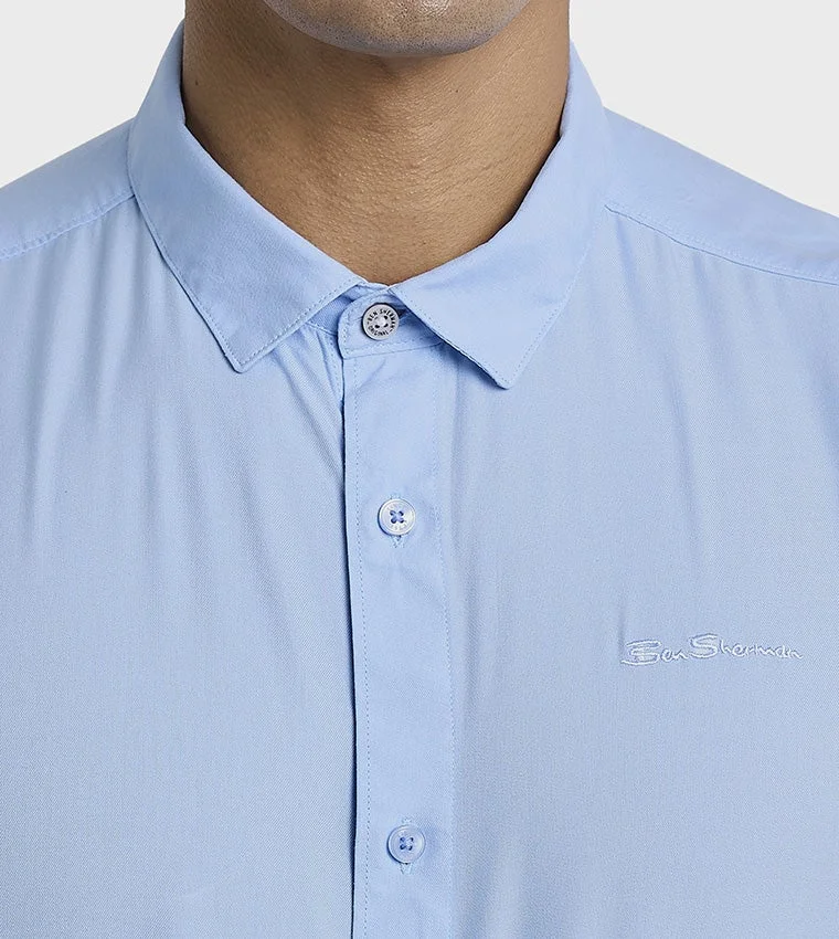 Ben Sherman  Ben Sherman Men's Short Sleeve Solid Shirts for Men | Best Price UAE
