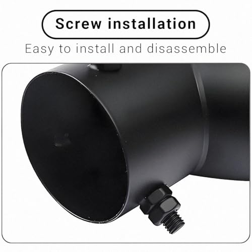 OtpOutopa Dual Exhaust Tip 2.5 inch Inlet, Universal Car Exhaust Pipe Tail Throat Tail Pipe Stainless Steel Y Pipe, Adjustable Car Thickened Muffler Slant Cut Tip (Curved,Frosted Black) - Image 5