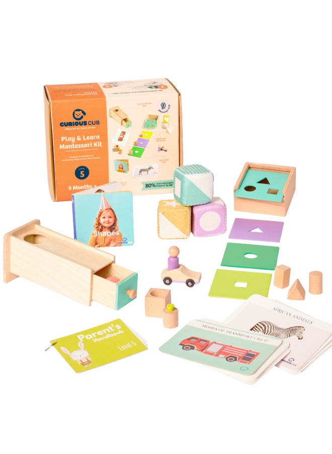 Curious Cub Montessori Learning Wooden Baby Toys Montessori Toys For 9-12 Months Fine Motor Skills Development Sensory And Educational Toy  Engaging Toy For KidsWooden Puzzles - Image 1