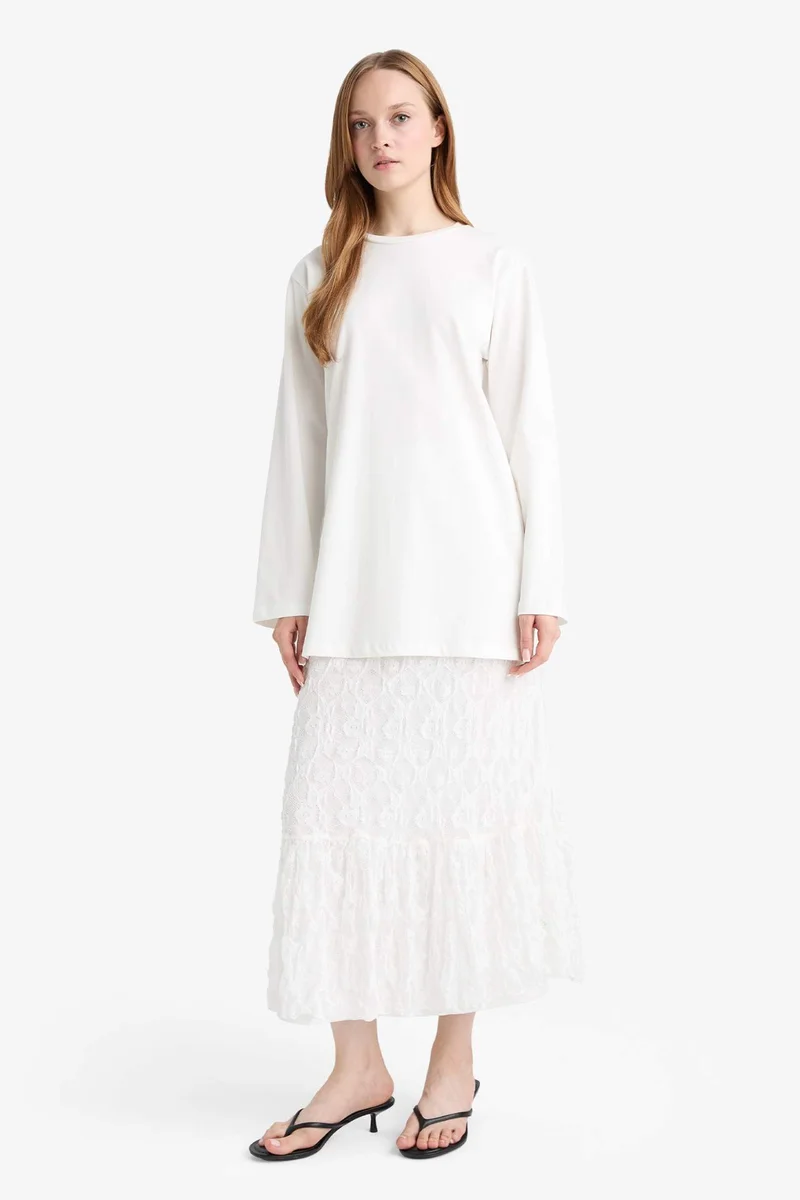 DeFacto A Cut Lace Knitted Skirt