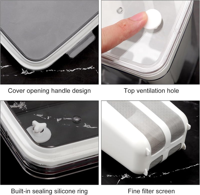 REZDAX ® 1100 مل صانع الزبادي اليوناني والجبن المصفى – حاوية بلاستيكية خالية من BPA مع فلتر شبكي من الفولاذ المقاوم للصدأ وغطاء | زبادي منزلي، جبن وفاصل مصل | آمن للغسل في غسالة الصحون (1) - Image 4