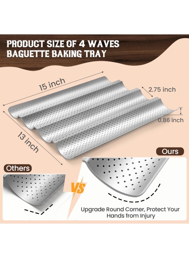Perforated Non-Stick Baguette Bread Pan, French Long Loaf Baking Tray, Carbon Steel Bakeware for Oven Homemade Bread Making - Image 5