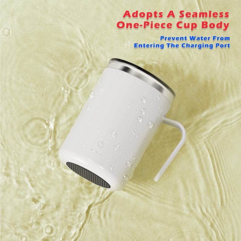 daasigwaa Rechargeable Self Stirring Mug - Magnetic Adsorption Charging | IPX7 | Electric Auto Mixing Stainless Steel Cup 400 ml/13.5 oz(Pink) - Image 4