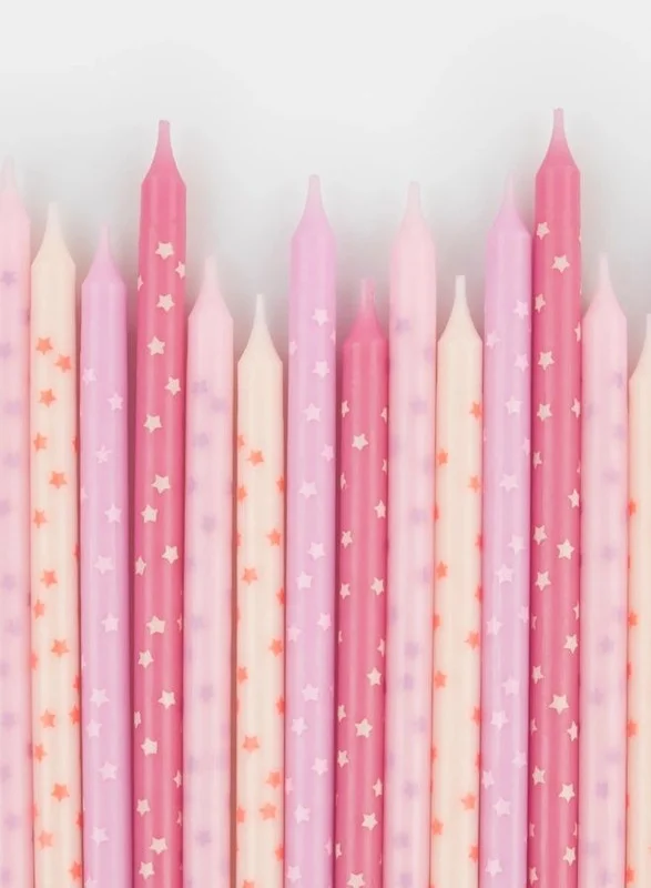Meri Meri Meri Meri Pink Stars Candles - Pack of 16