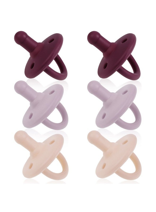 Sweet Child Pacifiers 0-18 Months, Set Of 6 Ultra-Light Silicone Binkies With Collapsible Handle & 3 Air Holes For Added Safety, Best Newborn Pacifiers For Baby Boys Or Girls - Image 1