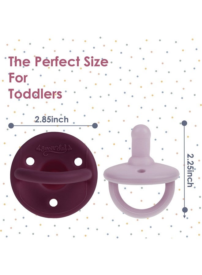 Sweet Child Pacifiers 0-18 Months, Set Of 6 Ultra-Light Silicone Binkies With Collapsible Handle & 3 Air Holes For Added Safety, Best Newborn Pacifiers For Baby Boys Or Girls - Image 3